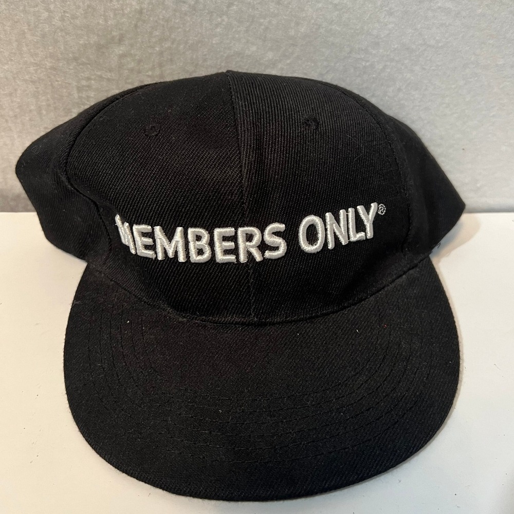 Members Only Black Baseball Cap Hat Adjustable Strapback Casual Headwear‎